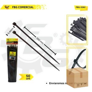 FBG-3262 ABRAÇADEIRA DE NAYLON 5.4 X 350MM PACOTE C/50 UNI